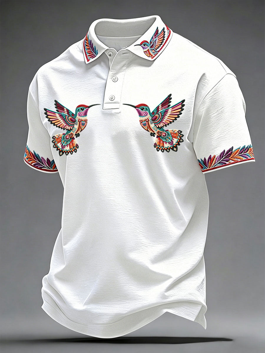 Tops de Hombre Indigenous Hummingbird Art