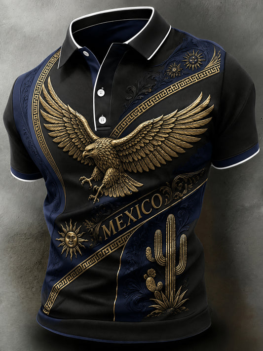 Los hombres de México Fútbol Partido Cheering Art Print Polo