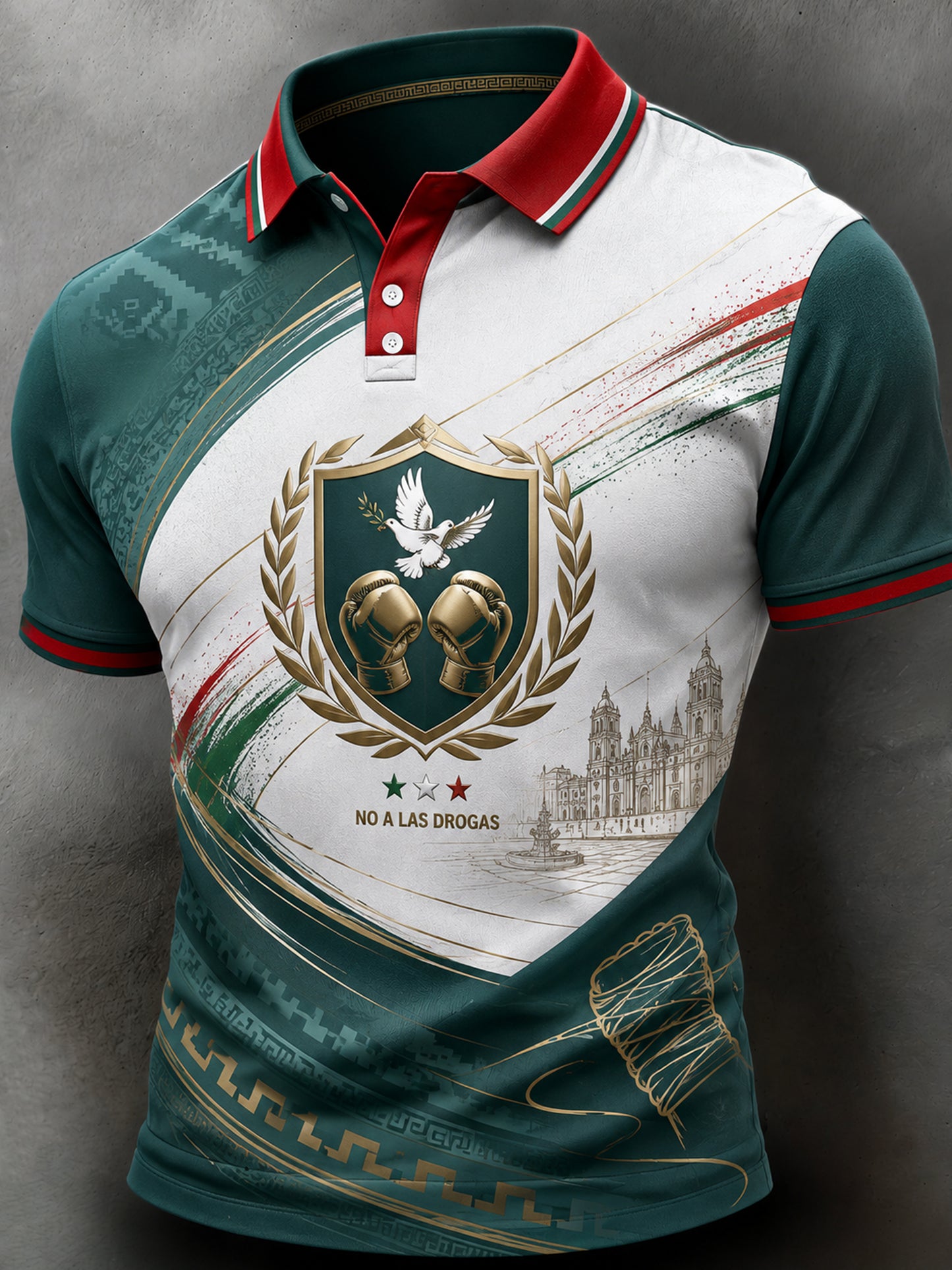 "Love Life, Rechazar la Violencia" de los hombres Mexican-Themed Art Print Polo