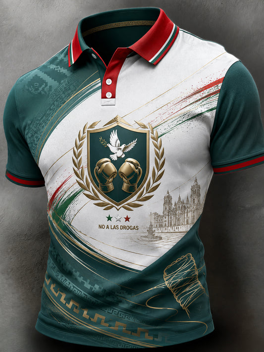 "Love Life, Rechazar la Violencia" de los hombres Mexican-Themed Art Print Polo