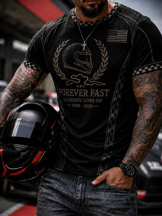 Camiseta casual del tributo de la leyenda de las carreras de los hombres