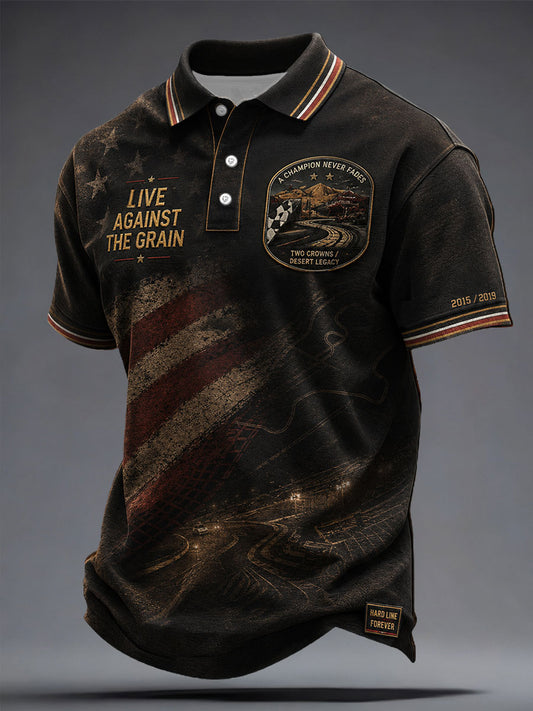 Camisetas casuales estampadas para hombre Rip Legend Drive Against The Grain
