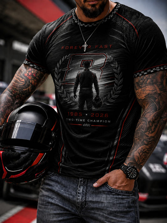Camiseta casual de hombre con homenaje a la leyenda del automovilismo