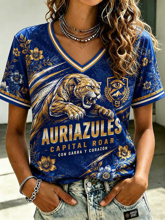 Camiseta estampada para mujer Vamos Auriazules Mexico Football Lover