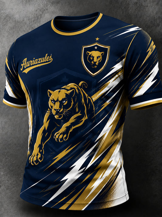 Camiseta con estampado de arte para aficionados al fútbol mexicano, equipo de los Pumas, para hombre