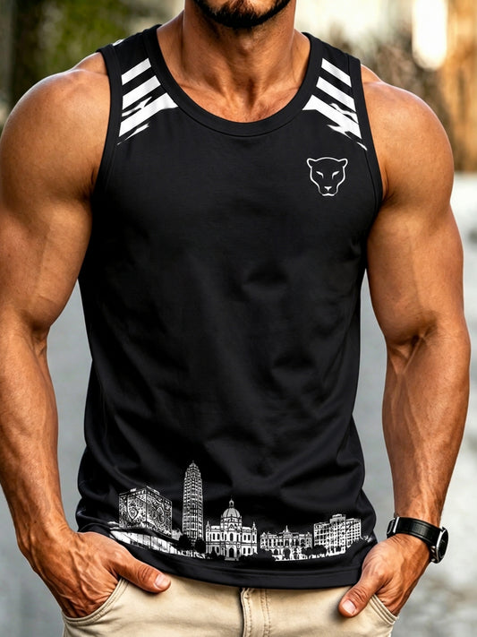 Camiseta sin mangas con estampado artístico para aficionados al fútbol mexicano Pumas, diseño para hombre