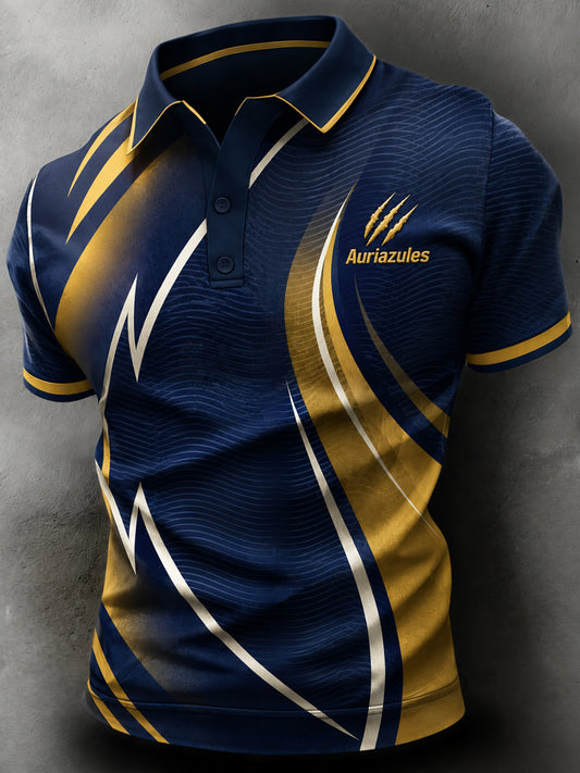 Polo con estampado de arte para aficionados al fútbol mexicano Pumas, para hombre
