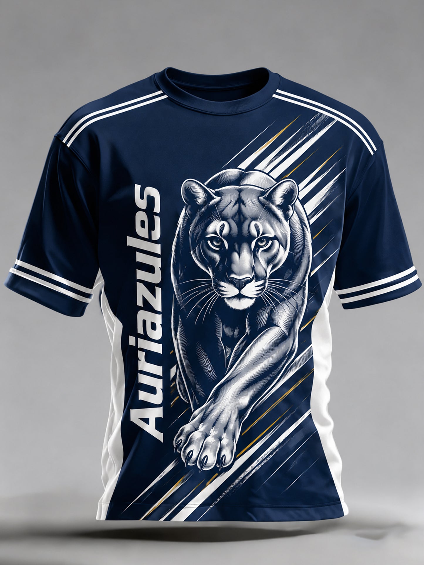 Camiseta con estampado de arte para aficionados al fútbol mexicano, equipo de los Pumas, para hombre