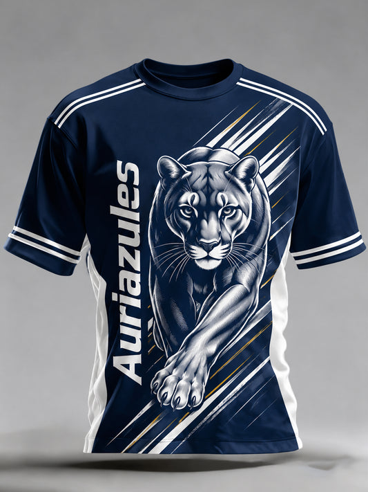 Camiseta con estampado de arte para aficionados al fútbol mexicano, equipo de los Pumas, para hombre