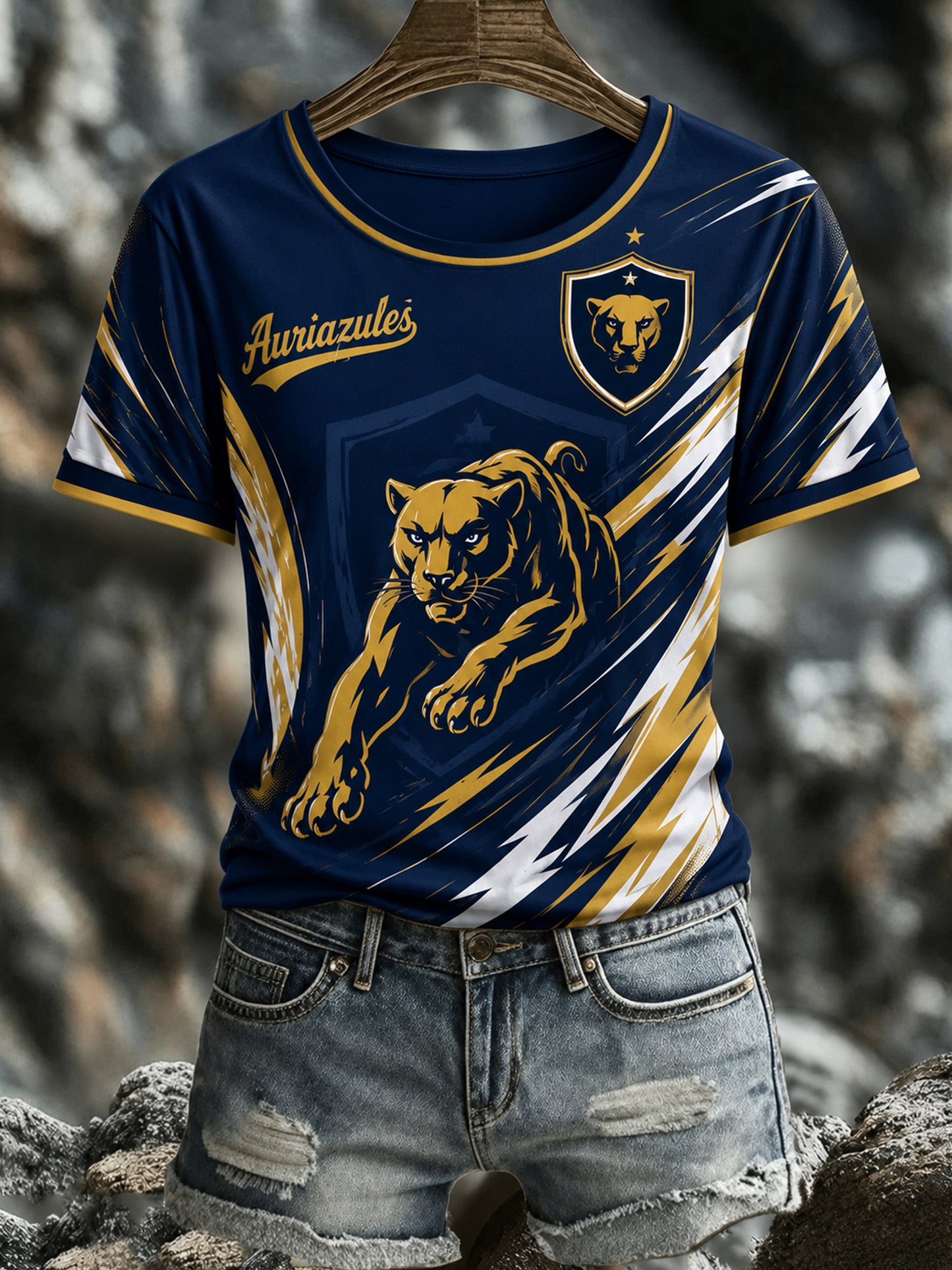 Camiseta Mexican Pumas Soccer Fan Art Print para mujer