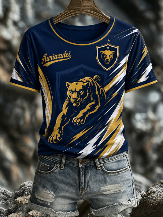 Camiseta Mexican Pumas Soccer Fan Art Print para mujer