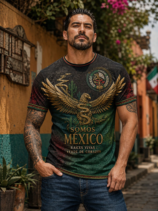 Camiseta estampada con diseño orgulloso de México para hombre