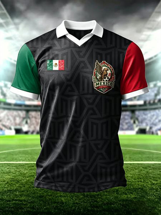 Camisetas casuales con estampado artístico de orgullo mexicano para hombre