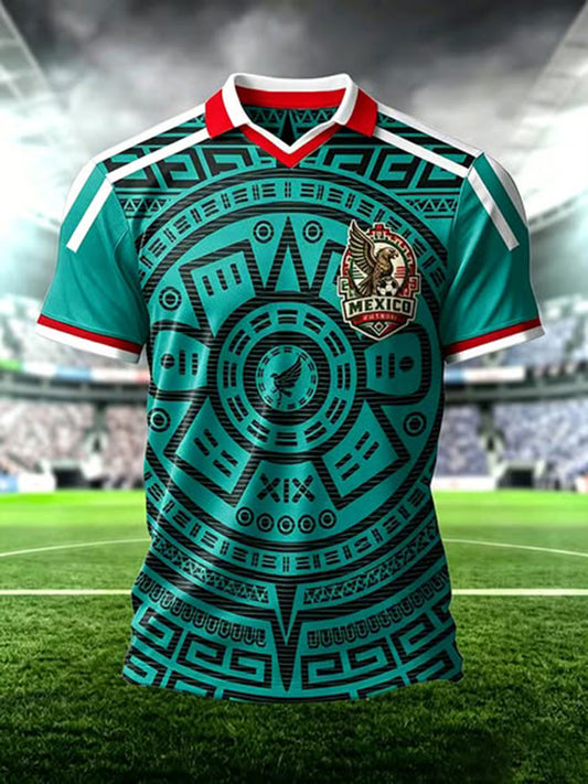 Camisetas casuales con estampado artístico de orgullo mexicano para hombre