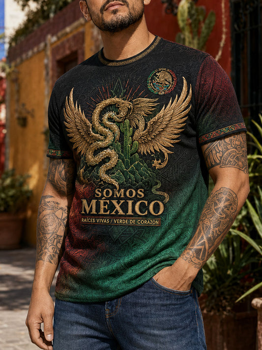 Camiseta estampada con diseño orgulloso de México para hombre