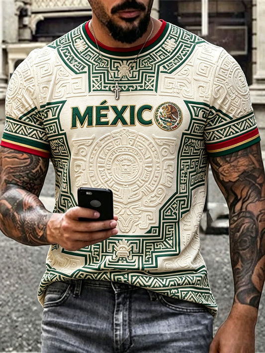 Camiseta estampada con diseño orgulloso de México para hombre