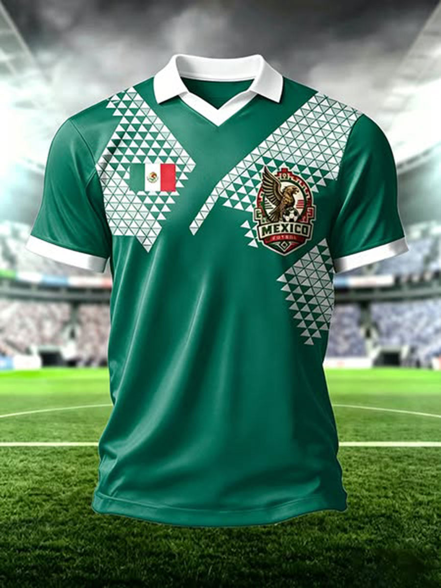 Camisetas casuales con estampado artístico de orgullo mexicano para hombre