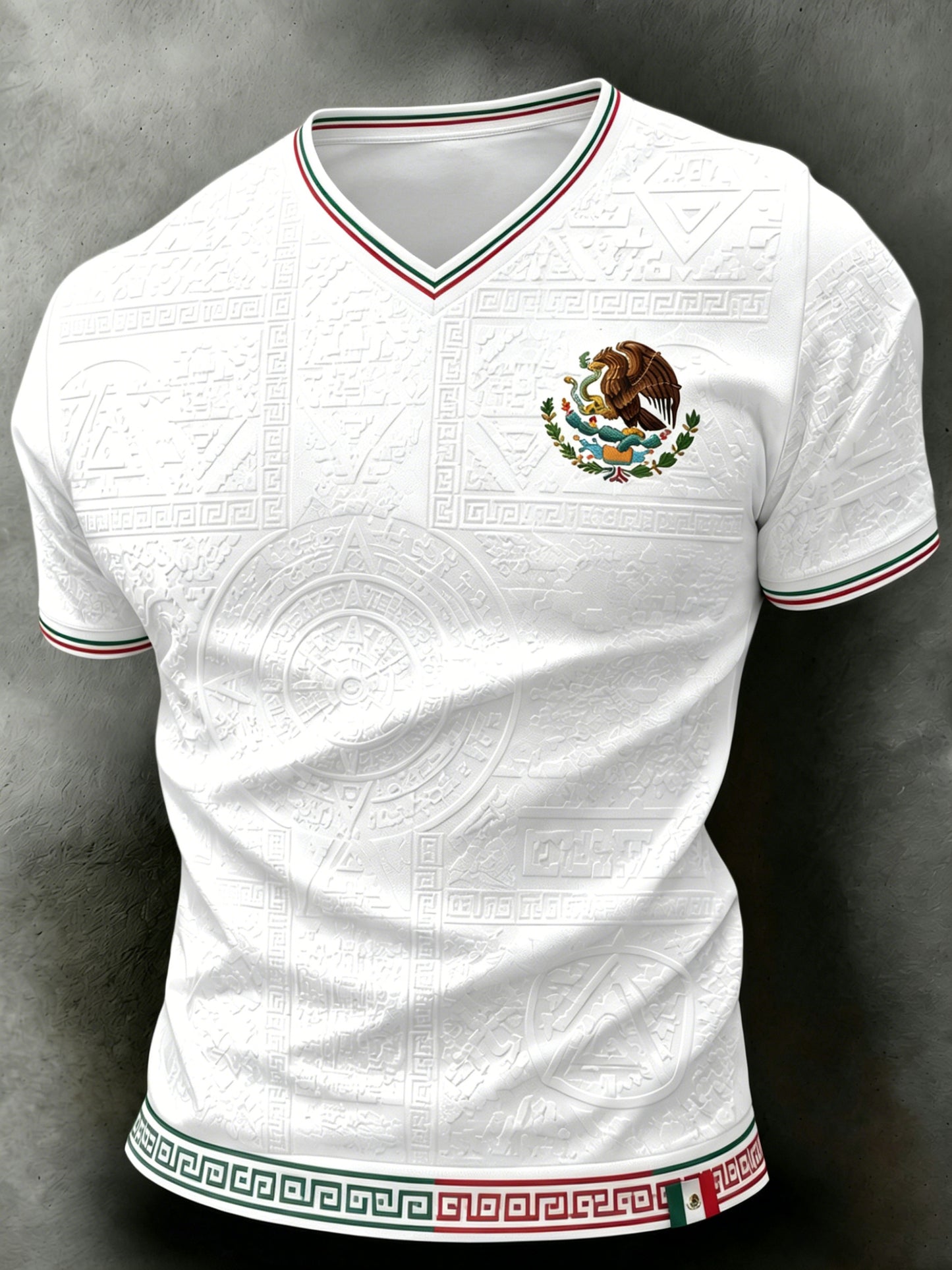 Camiseta de fútbol mexicano para hombre Aztec Totem Art Print