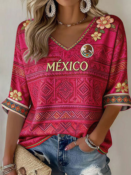 Tops estampados de mujer Mexico Football Lover