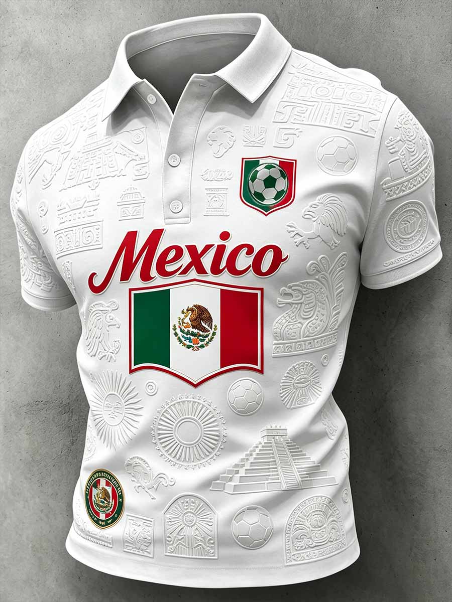 Polo estampado de la Liga Mexicana de Fútbol para hombre