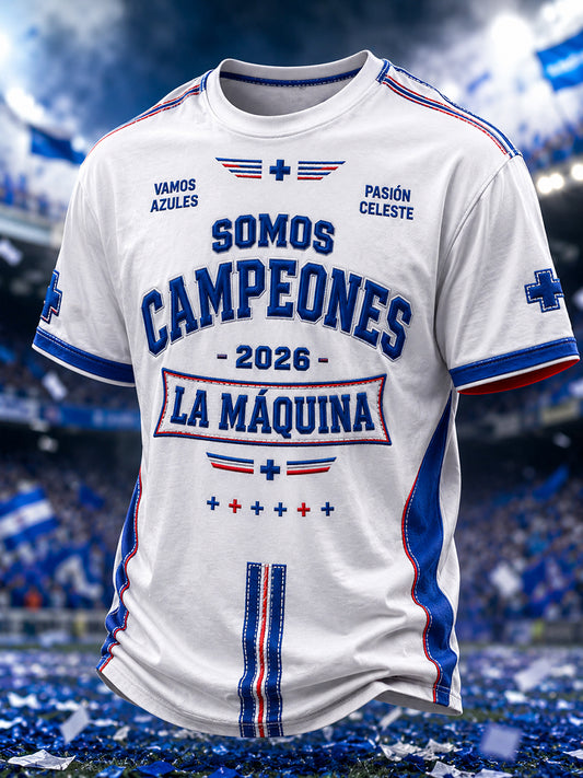 Camiseta casual estampada Campeones 2026 para hombre