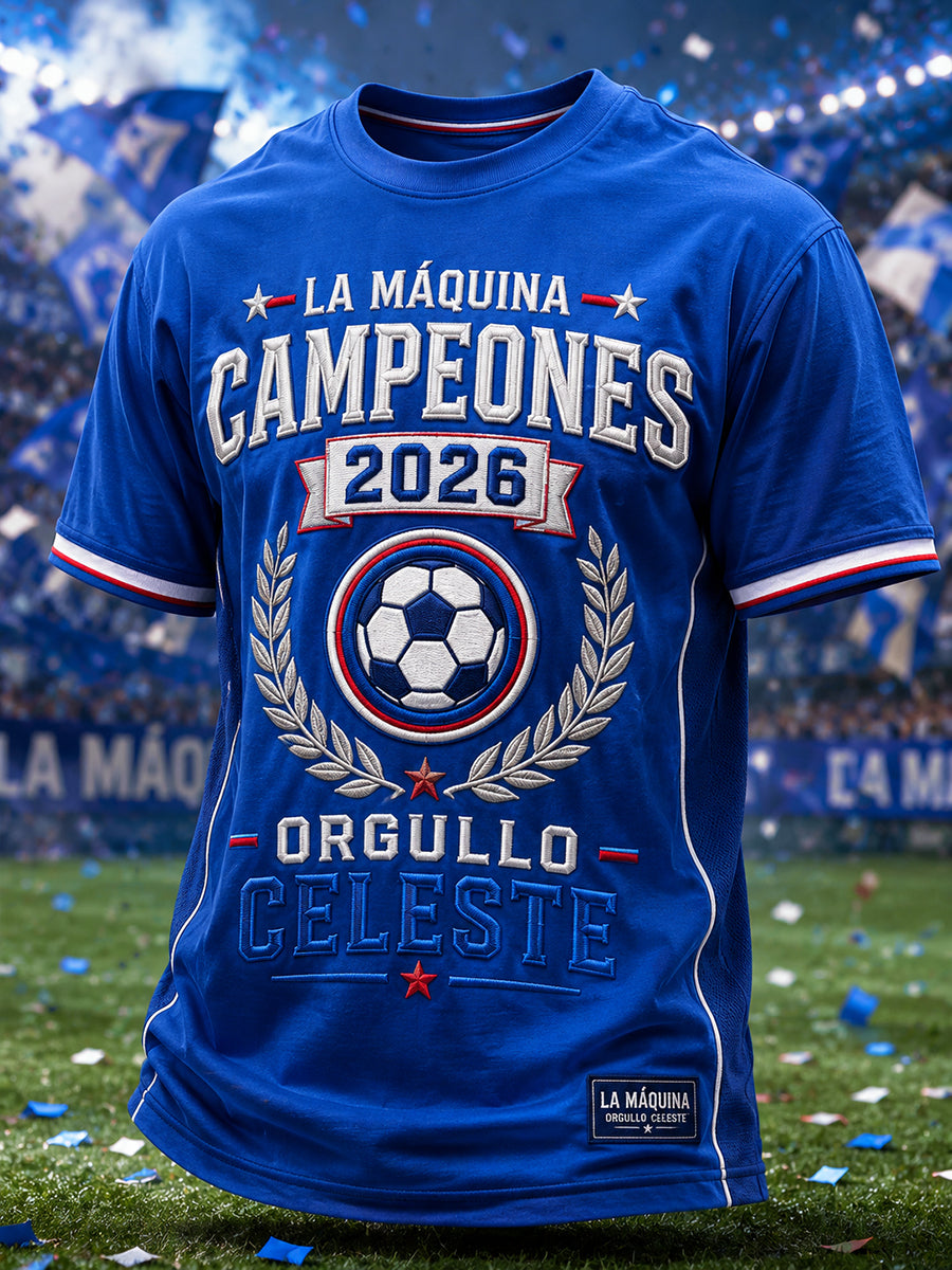 Camiseta casual estampada Campeones 2026 para hombre