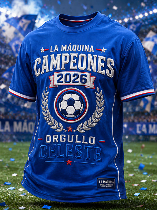Camiseta casual estampada Campeones 2026 para hombre
