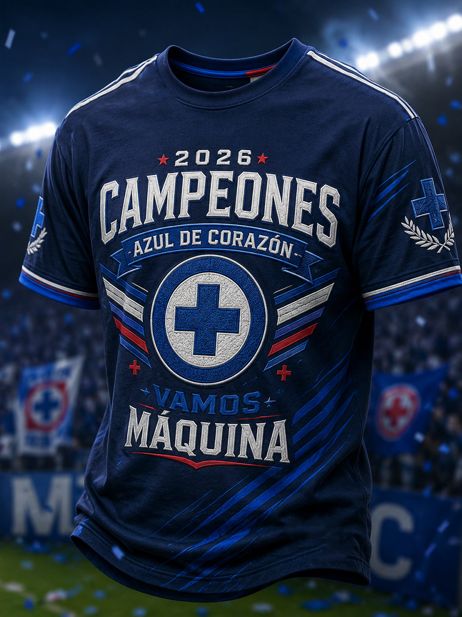 Camiseta casual estampada Campeones 2026 para hombre