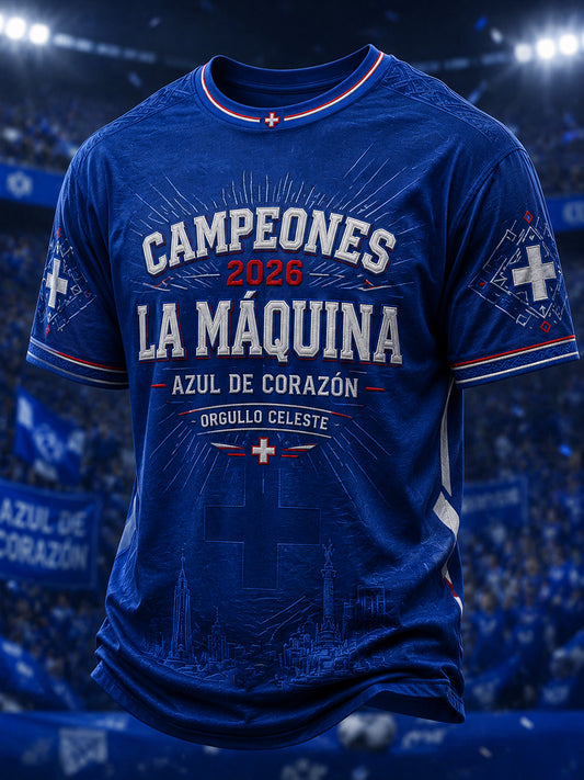 Camiseta casual estampada Campeones 2026 para hombre
