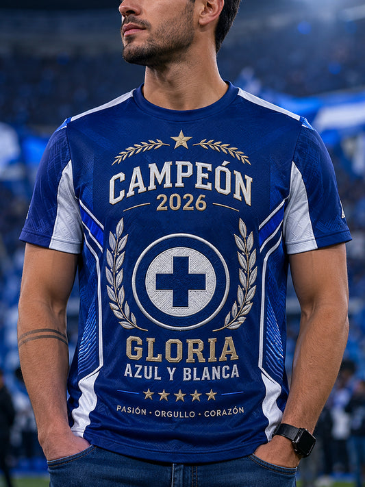 Camiseta casual estampada Campeones 2026 para hombre