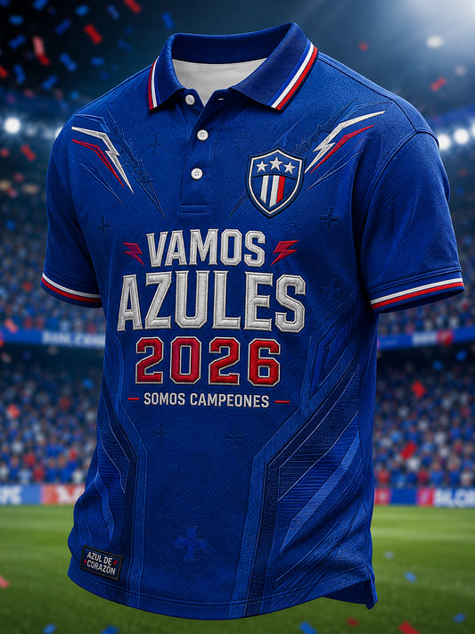 Camisa casual estampada Campeones 2026 para hombre