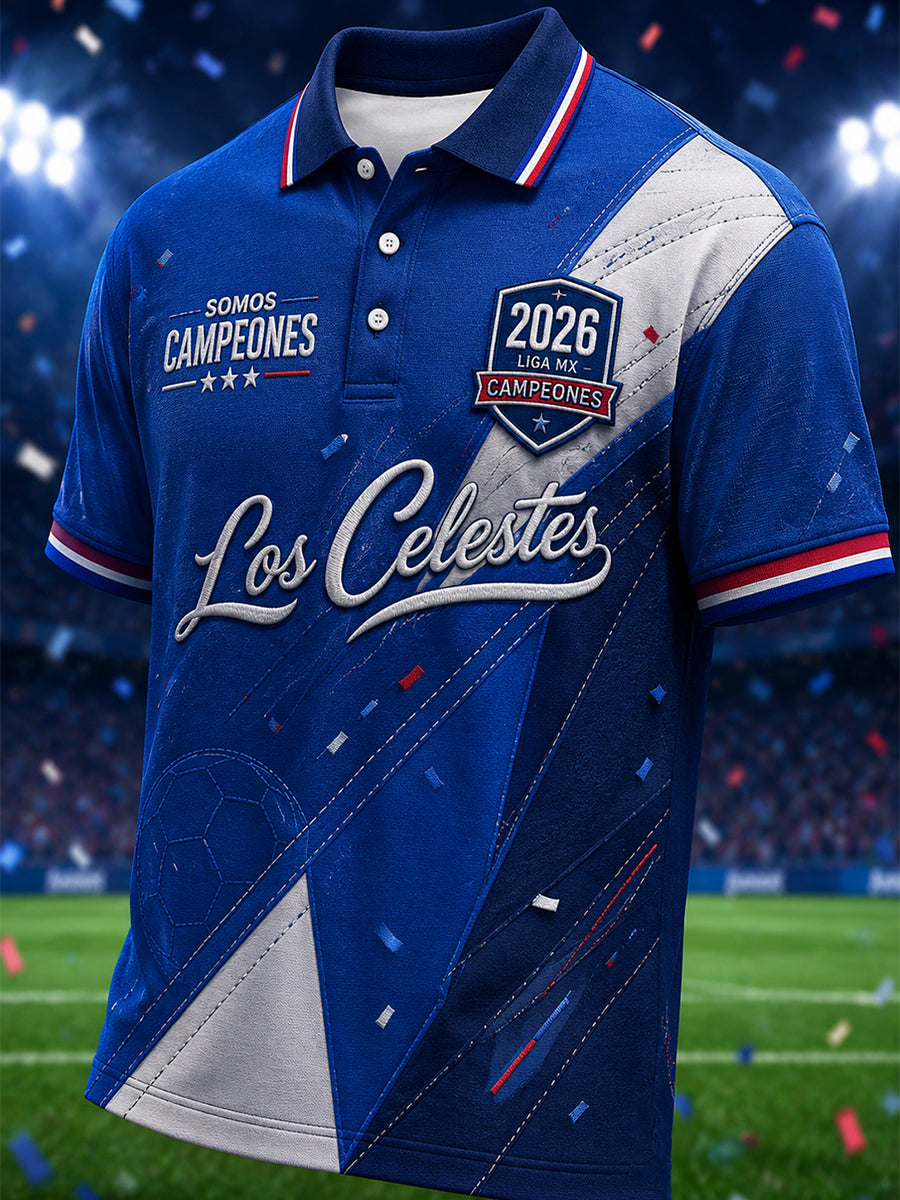 Camisa casual estampada Campeones 2026 para hombre