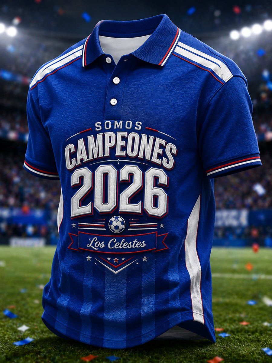 Camisa casual estampada Campeones 2026 para hombre