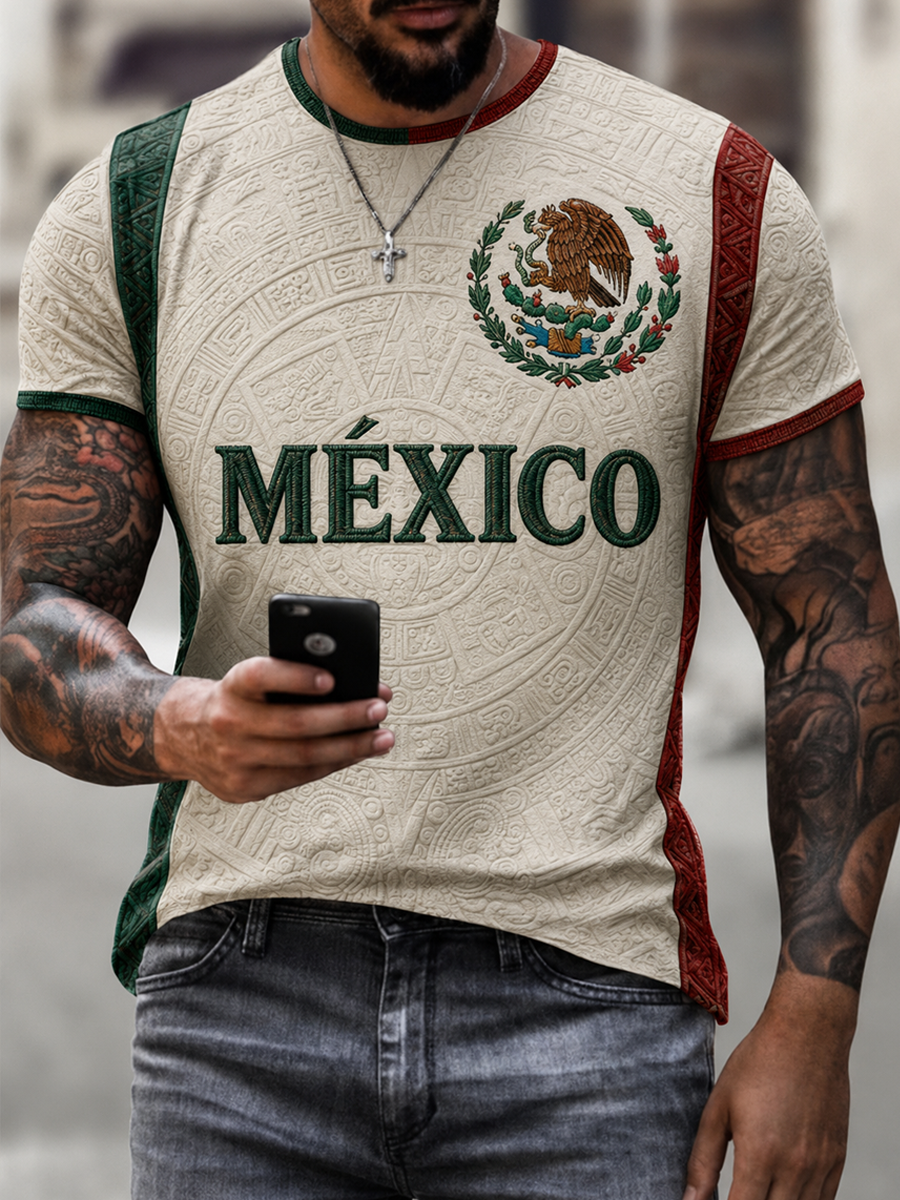 Camiseta de manga corta para hombre con estampado del orgullo mexicano