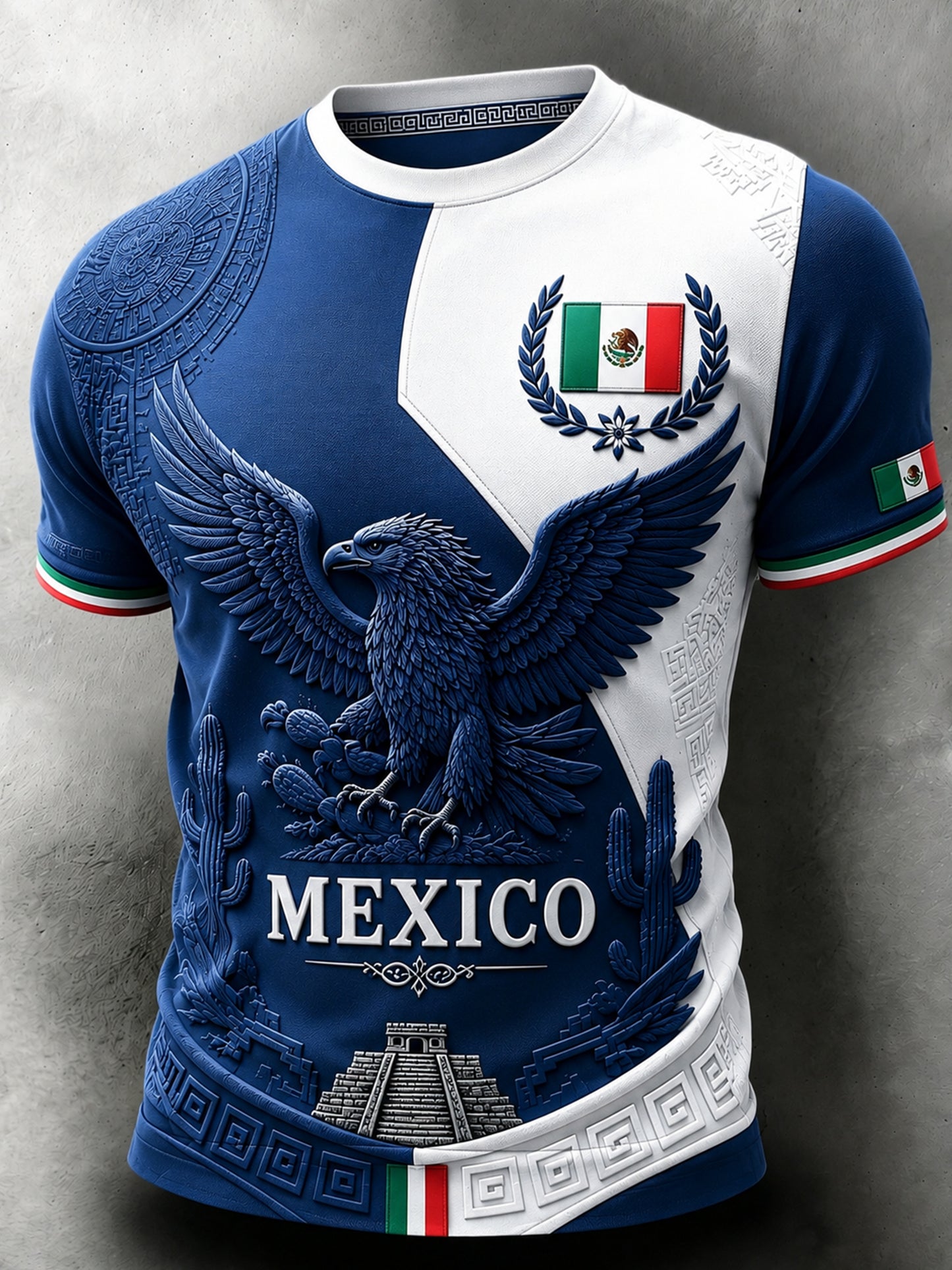 Camiseta con estampado artístico para animar en los partidos de fútbol de la selección mexicana masculina