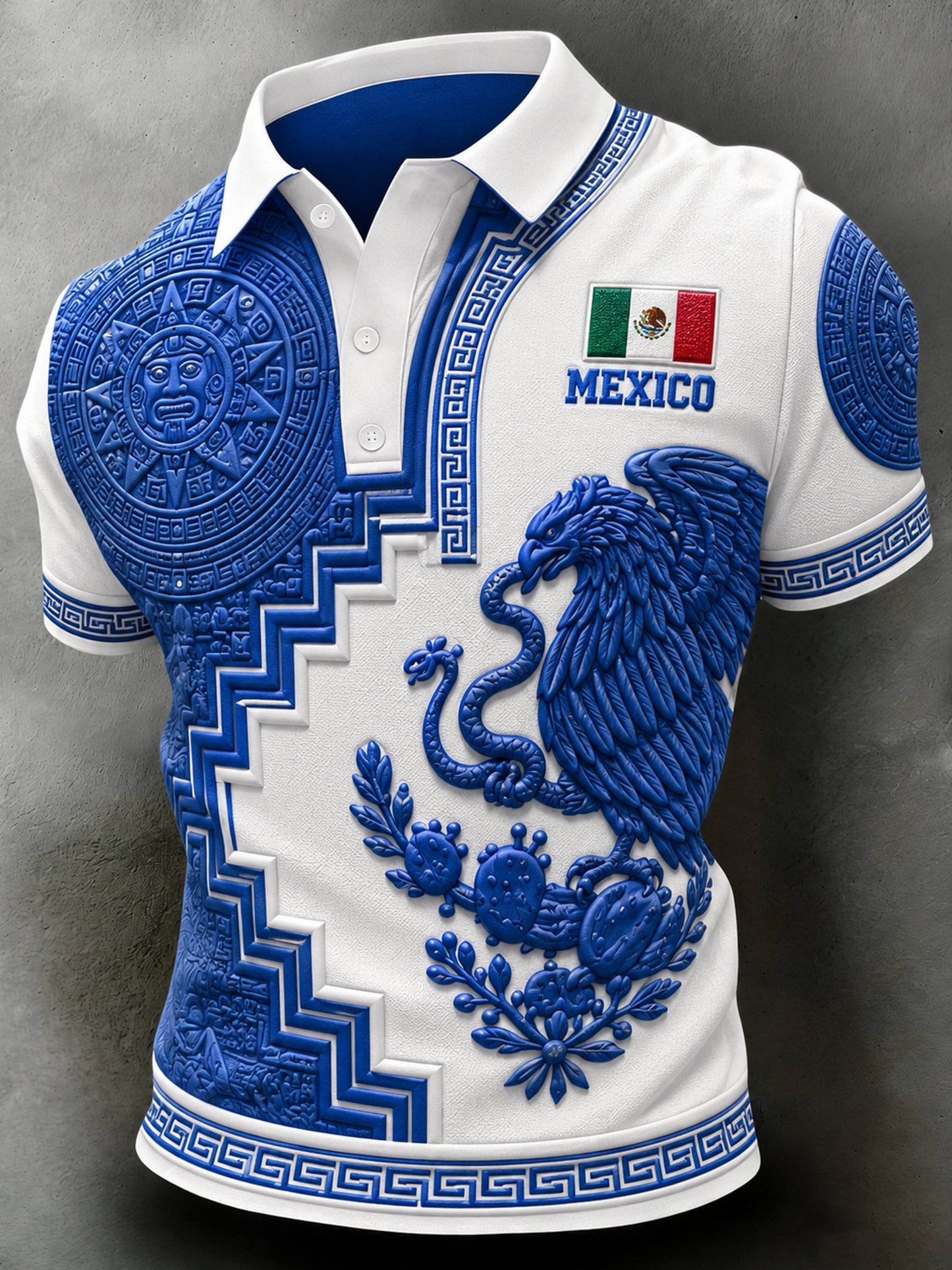 Estampado artístico de polo para animar en partidos de fútbol de México para hombres
