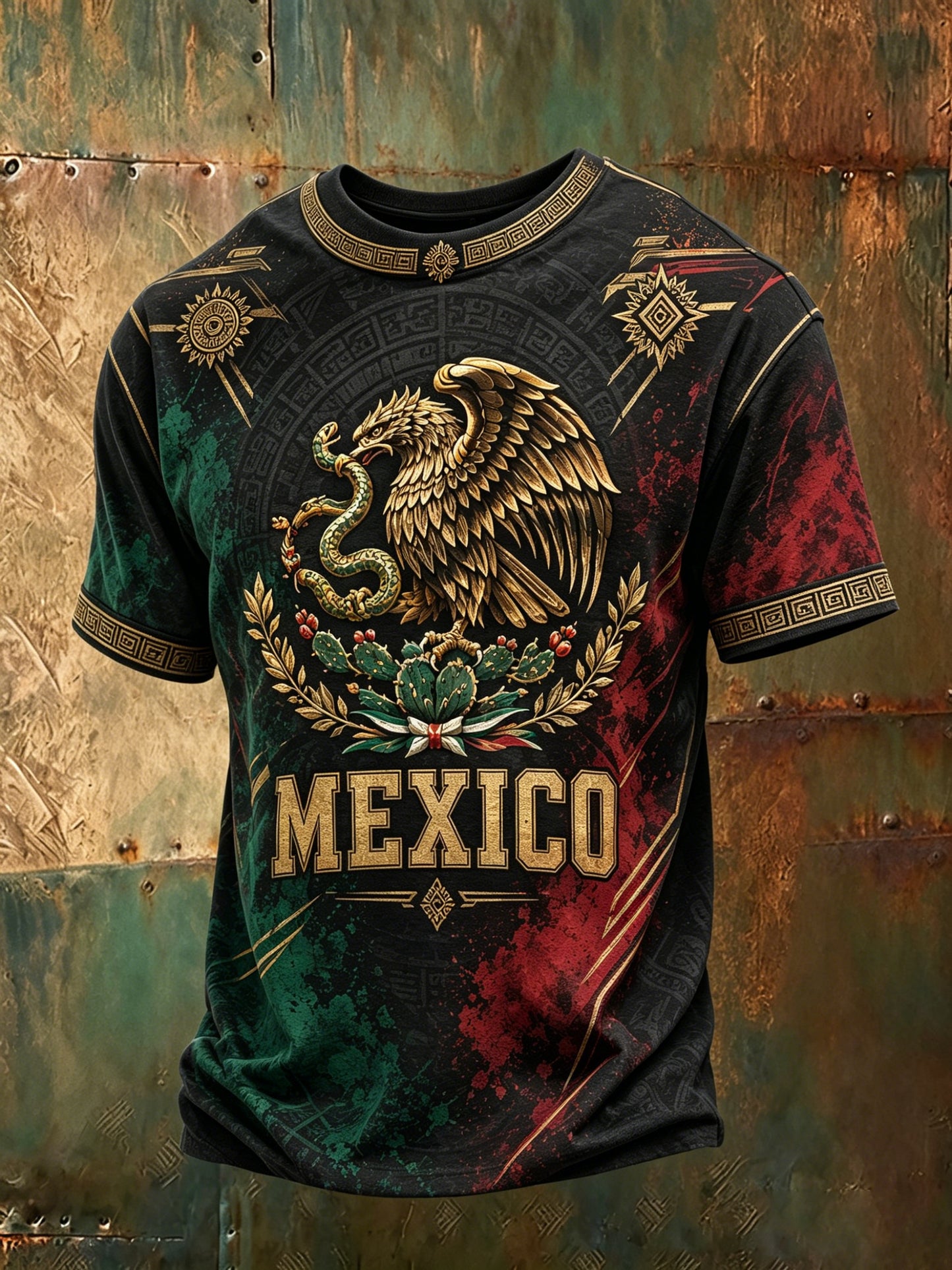 Camiseta con estampado artístico para animar en los partidos de fútbol de la selección mexicana masculina