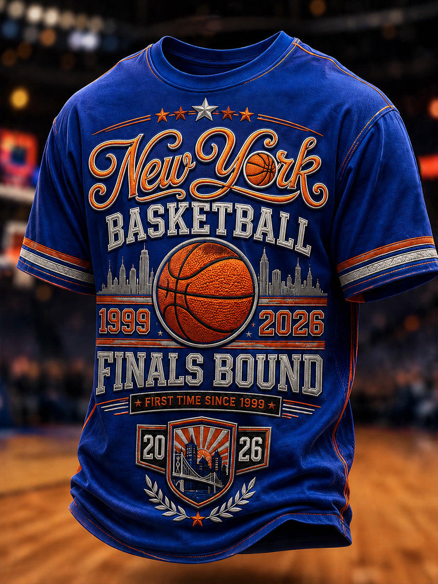 Camiseta clásica con estampado para aficionados al baloncesto masculina
