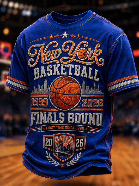 Camiseta clásica con estampado para aficionados al baloncesto masculina