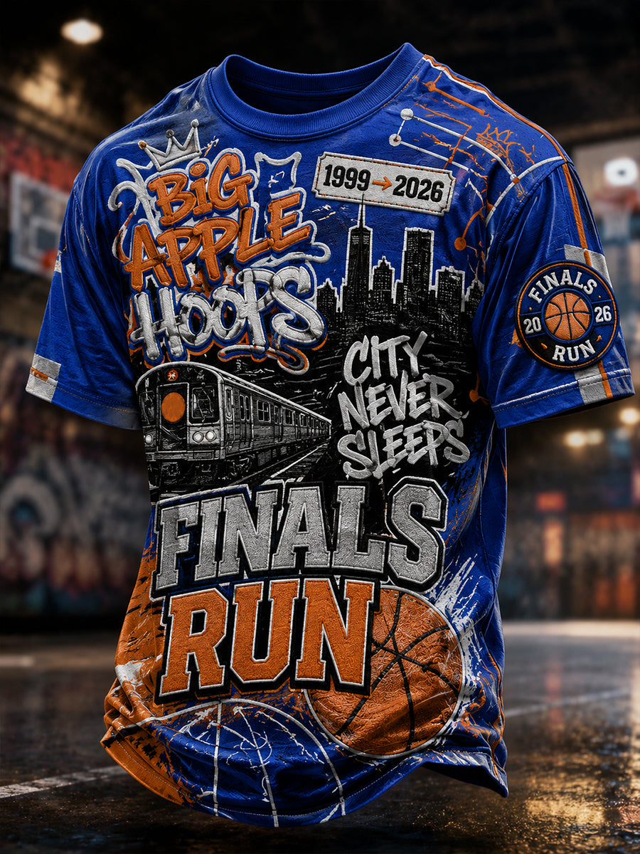 Camiseta clásica con estampado para aficionados al baloncesto masculina