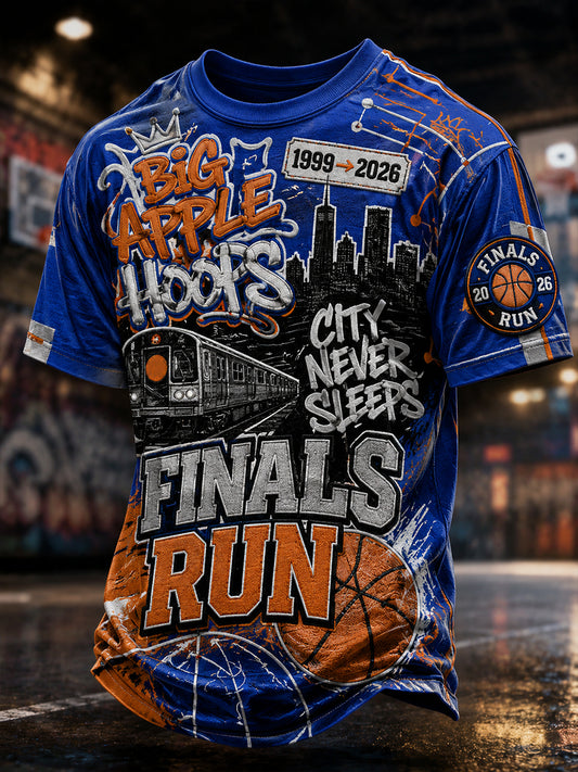 Camiseta clásica con estampado para aficionados al baloncesto masculina