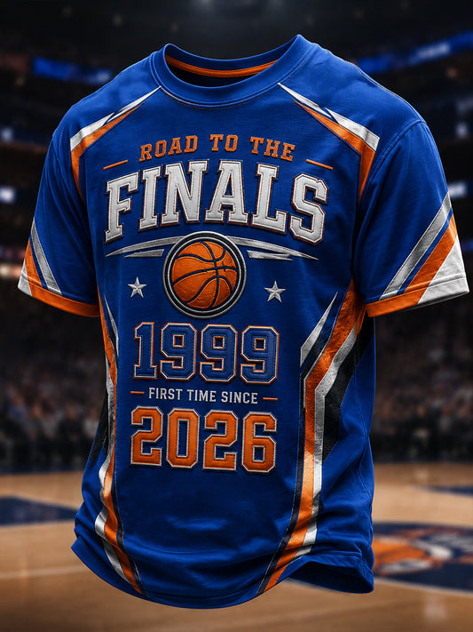 Camiseta clásica con estampado para aficionados al baloncesto masculina
