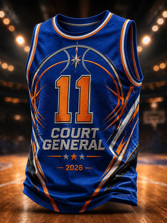 Camiseta sin mangas con estampado gráfico para aficionados al baloncesto, estilo clásico para hombre