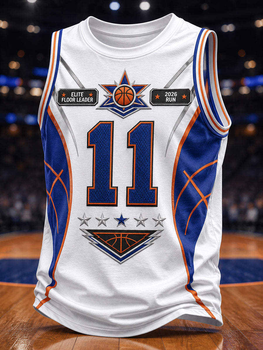 Camiseta sin mangas con estampado gráfico de fan de baloncesto clásico para hombre