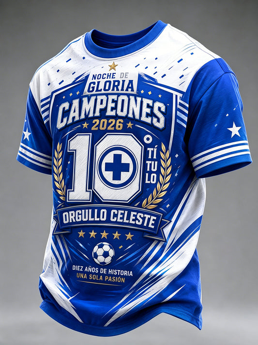 Camiseta de celebración estampada con motivos futbolísticos para hombre