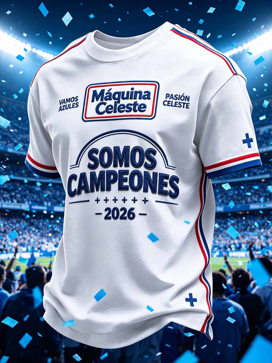 Camiseta con estampado del equipo Cruz Azul de México para hombre