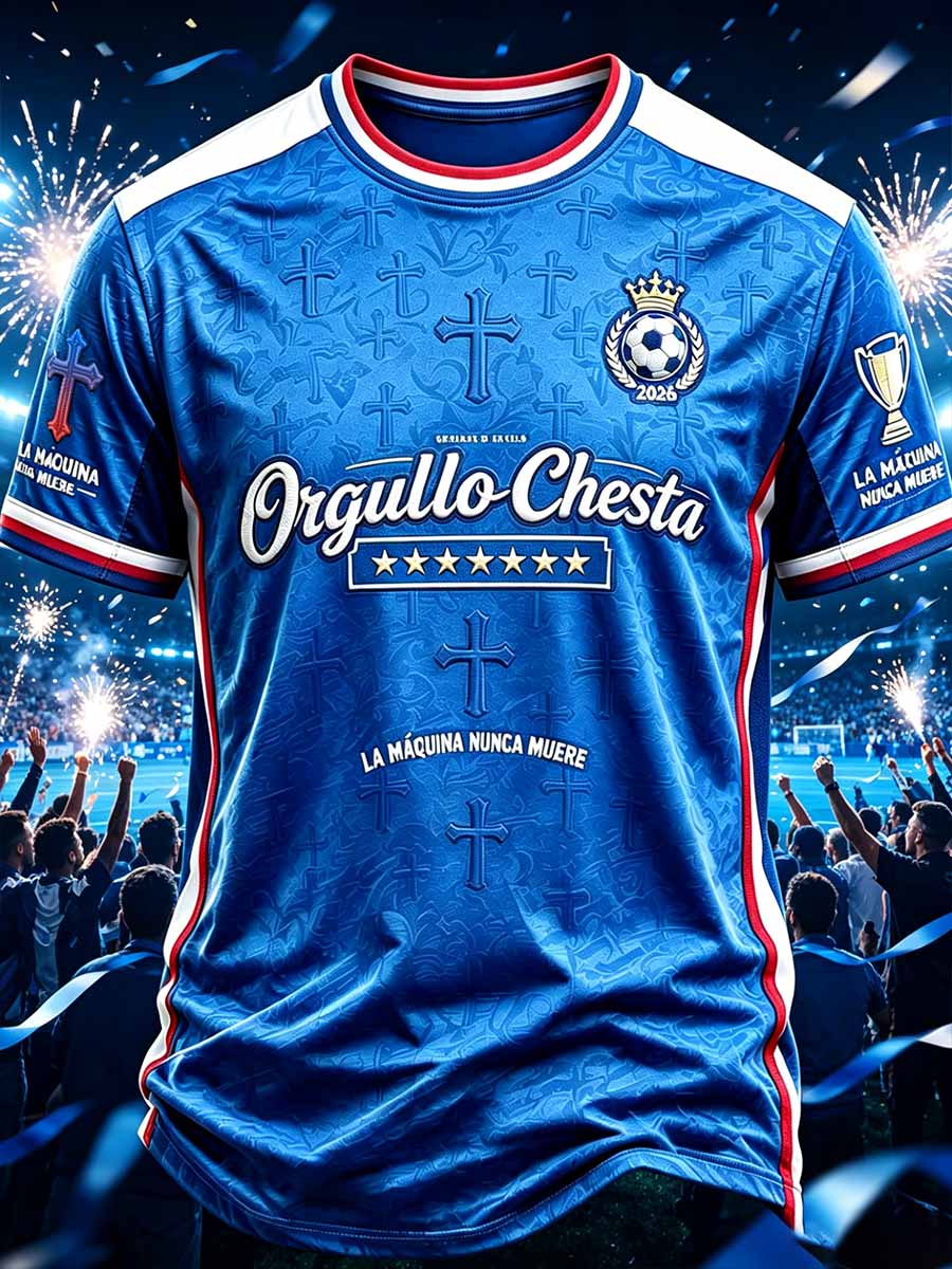 Camiseta con estampado del equipo Cruz Azul de México para hombre