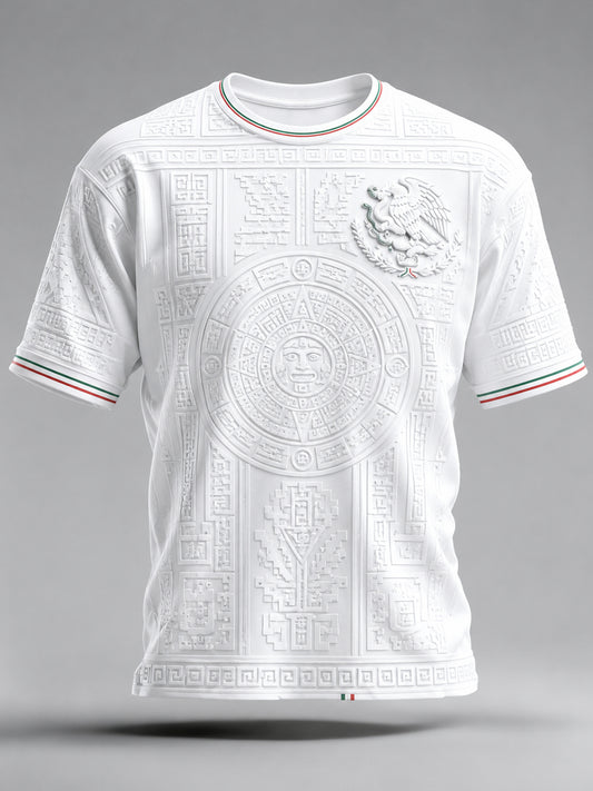 Camiseta estampada con motivos de animación en un partido de fútbol mexicano para hombre