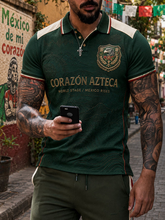 Arte del amante del fútbol de México de los hombres Impreso Tops casuales