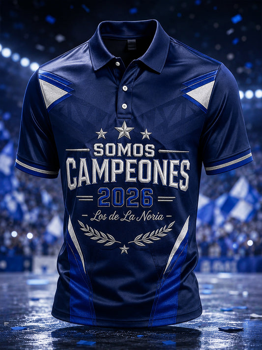 Camisa casual estampada Campeones 2026 para hombre